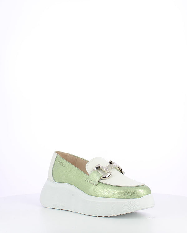 Wonders A-3604 Ladies Spanish Mint Green Leather Slip On Loafers