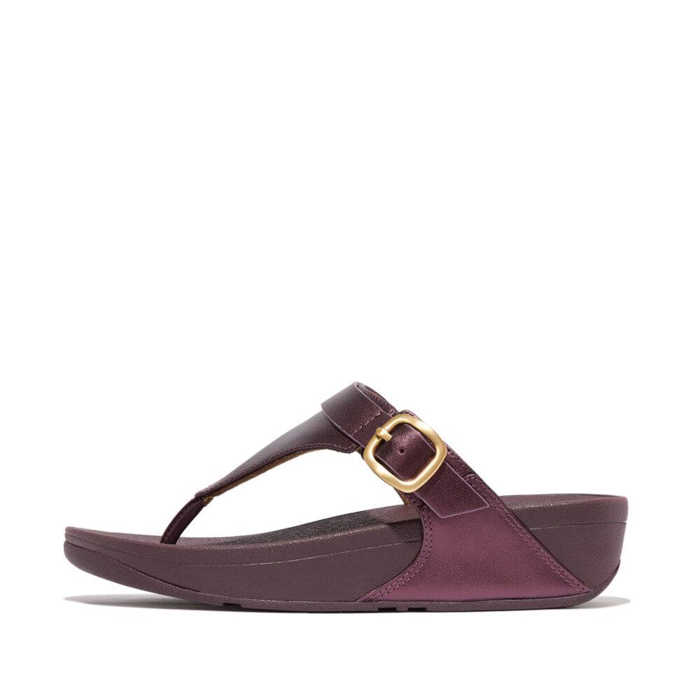 Fitflop Ig4-B38 Lulu Adjustable Buckle Ladies Metallic Mauve Leather