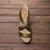 Pinaz 317 AO Gold Leather Espadrille Sandals