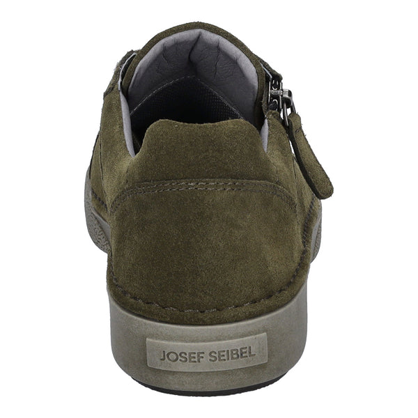 Josef Seibel 69913 Claire 13 Ladies Moos Green Suede Arch Support Zip & Lace Trainers-elevate your sole