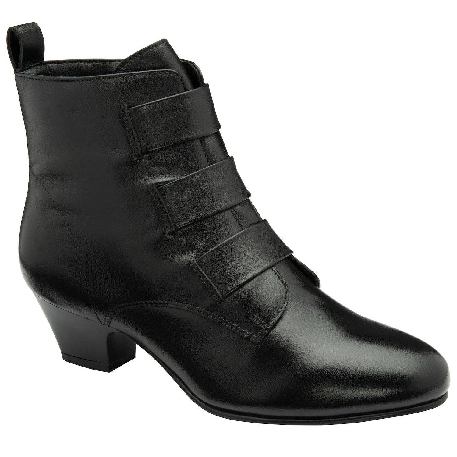 Lotus Lorissa Ladies Black Leather Side Zip Ankle Boots