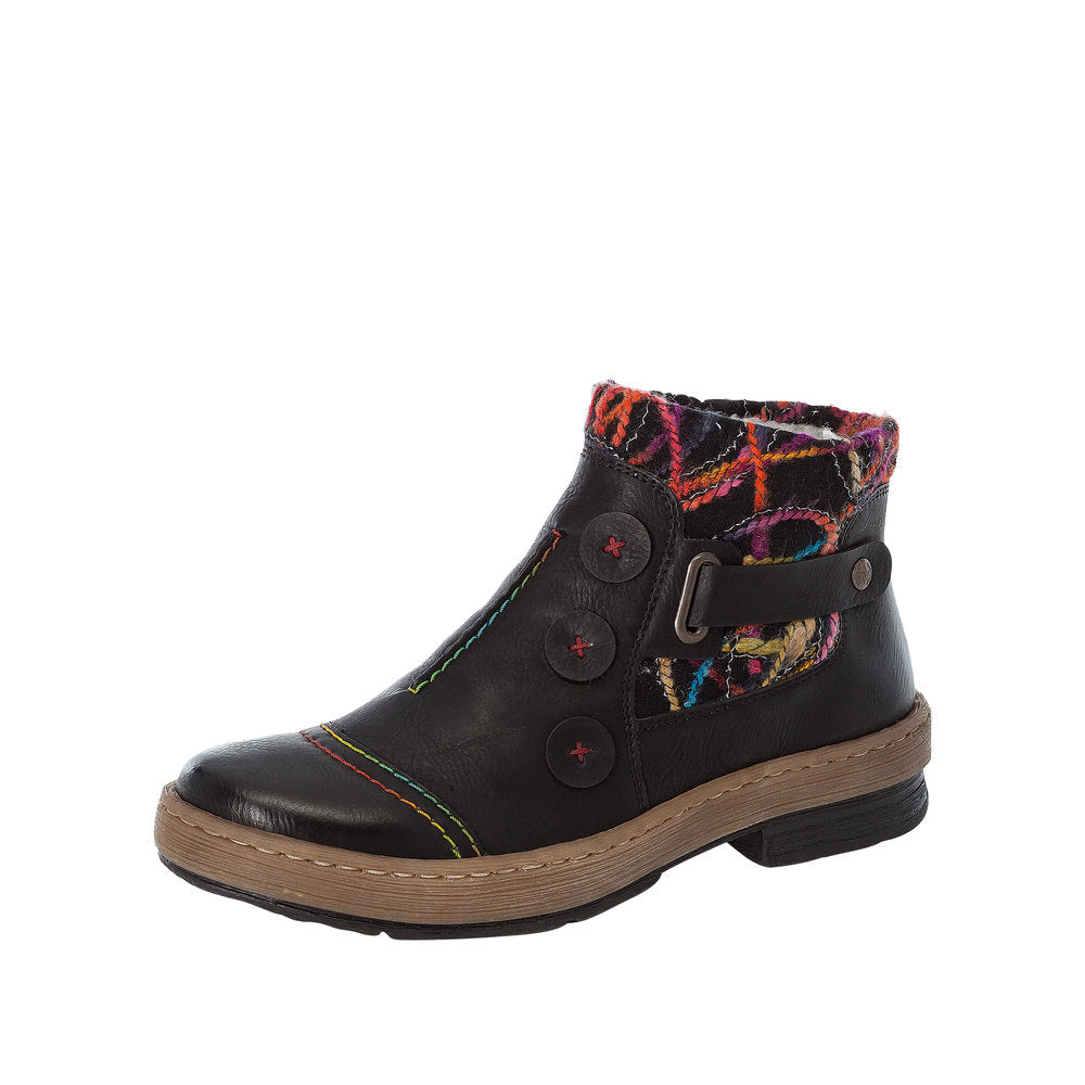 Rieker Women's Synthetic Boots - Zip-Up Ankle Boots In Gray For Fall & Winter