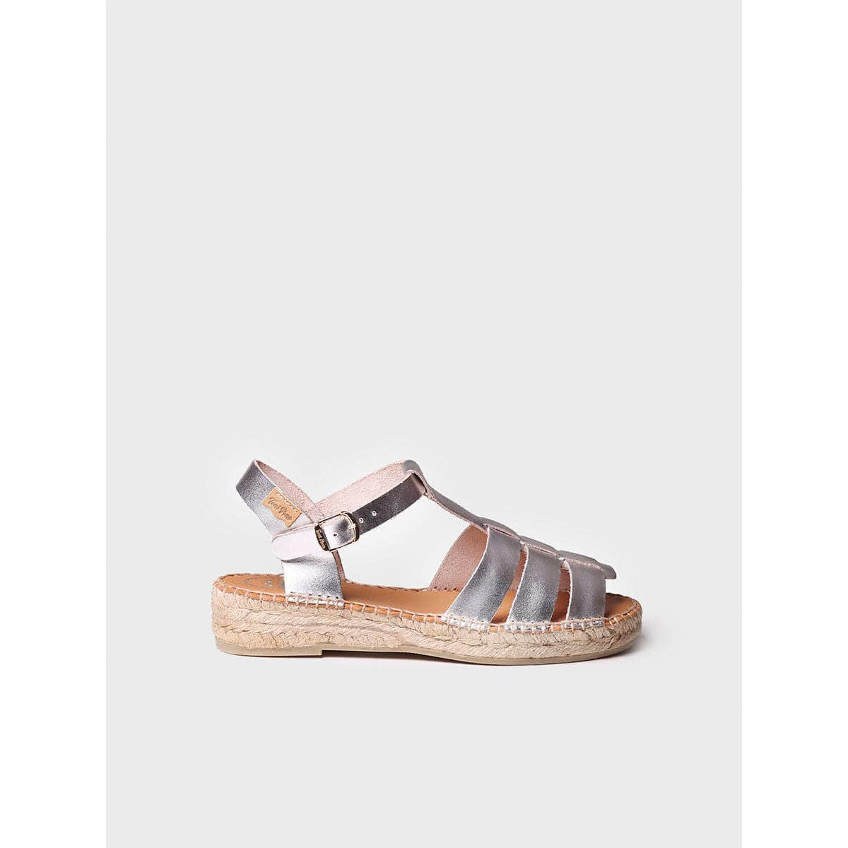 Toni Pons Emma Ladies Spanish Silver Leather Buckle Sandals