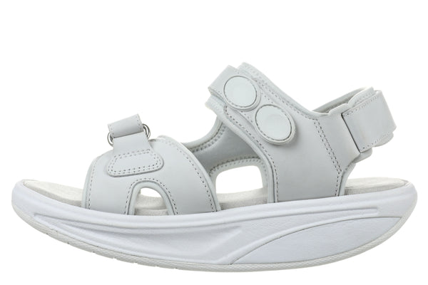 MBT Kisumu Classic Ladies White Nubuck Arch Support Touch Fastening Sandals
