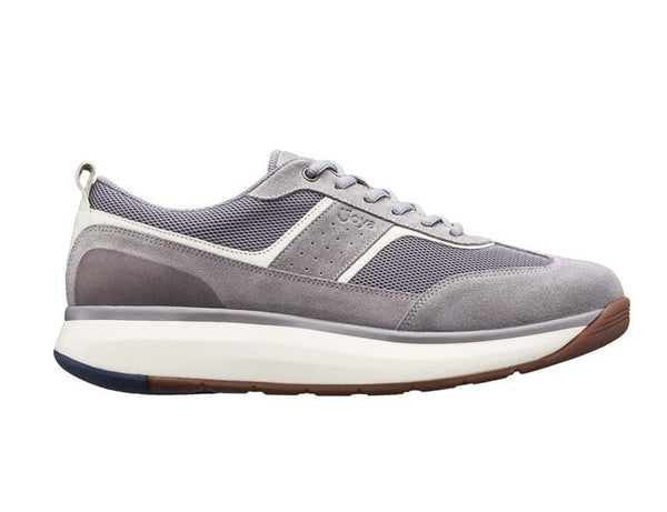 Joya David II Grey Mens Leather & Textile Arch Support Lace Up Shoes