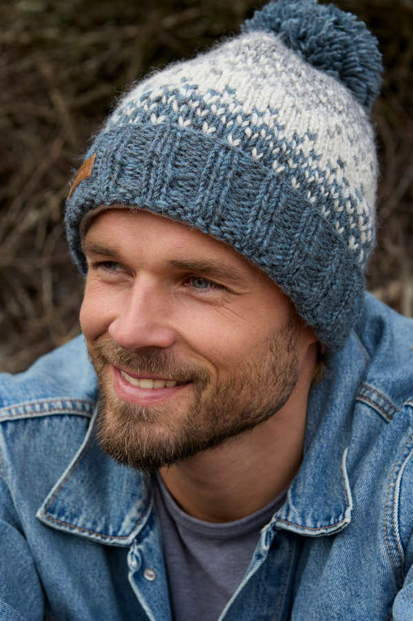 Pachamama Mens Loch Ness Bobble Beanie Steel