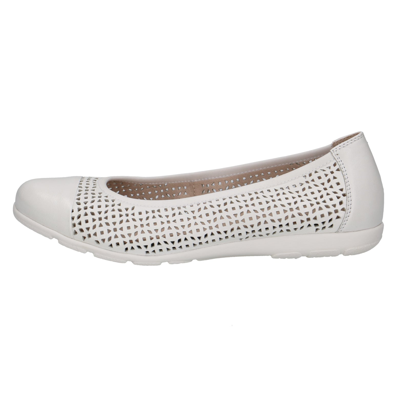 Caprice 9-22151-42 160 Ladies White Leather Slip On Shoes