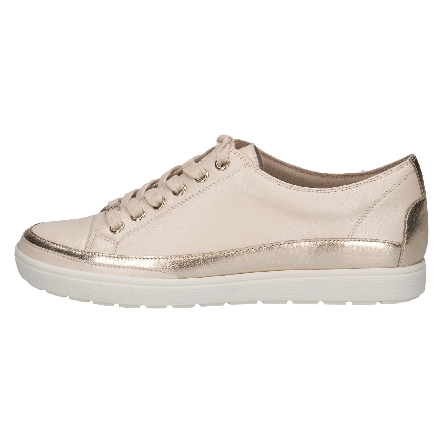 Caprice 9-23654-42 450 Ladies Cream Leather Lace Up Shoes