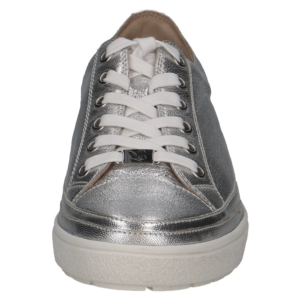 Caprice 9-23654-42 920 Ladies Silver Leather Lace Up Shoes