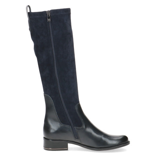 Caprice 25514-41 880 Ladies Ocean Combi Leather & Textile Side Zip Knee High Boots
