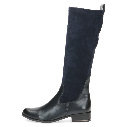 Caprice 25514-41 880 Ladies Ocean Combi Leather & Textile Side Zip Knee High Boots