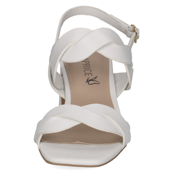 Caprice 9-28317-42 102 Ladies White Leather Buckle Sandals