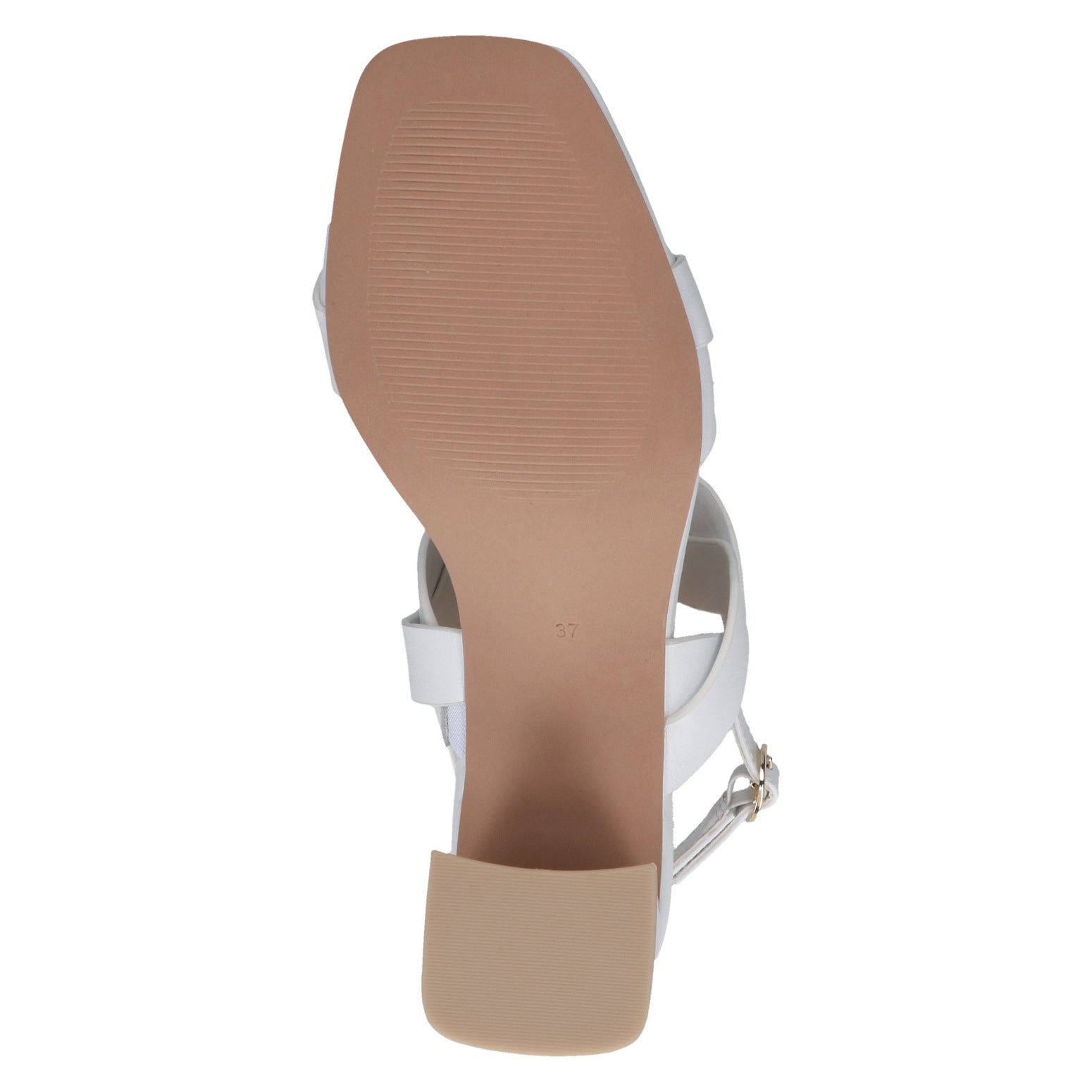Caprice 9-28317-42 102 Ladies White Leather Buckle Sandals