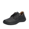 Rieker 03002-00 Sergio Mens Wider Fitting Black Leather Zip & Lace Shoes