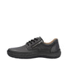 Rieker 03002-00 Sergio Mens Wider Fitting Black Leather Zip & Lace Shoes