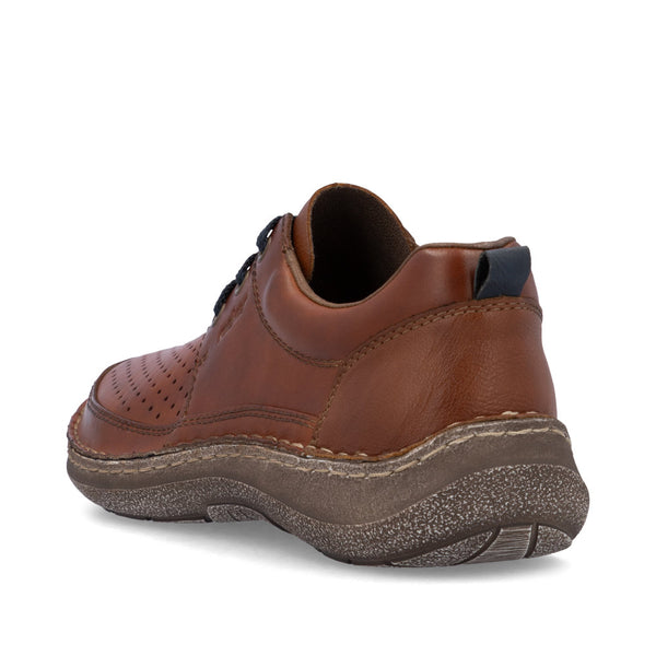 Rieker 03007-24 Mens Wide Brown Leather Lace Up Shoes