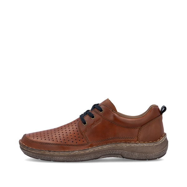 Rieker 03007-24 Mens Wide Brown Leather Lace Up Shoes