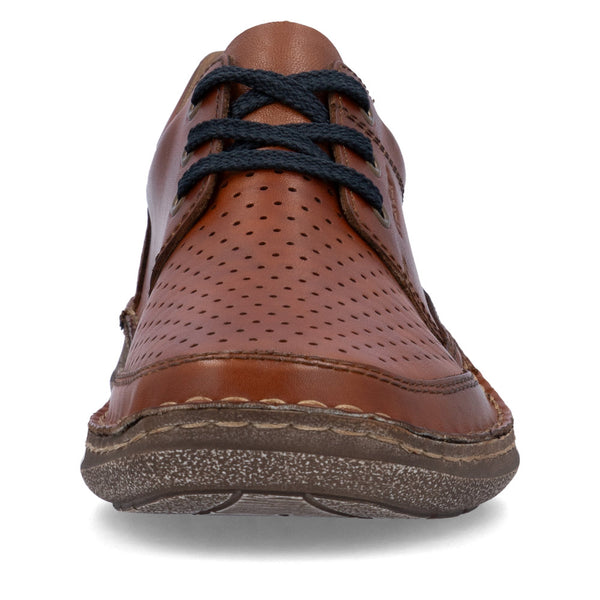 Rieker 03007-24 Mens Wide Brown Leather Lace Up Shoes