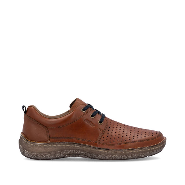 Rieker 03007-24 Mens Wide Brown Leather Lace Up Shoes