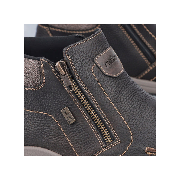 Rieker 03660-25 Mens Brown Leather Water Resistant Twin Zip Ankle Boots