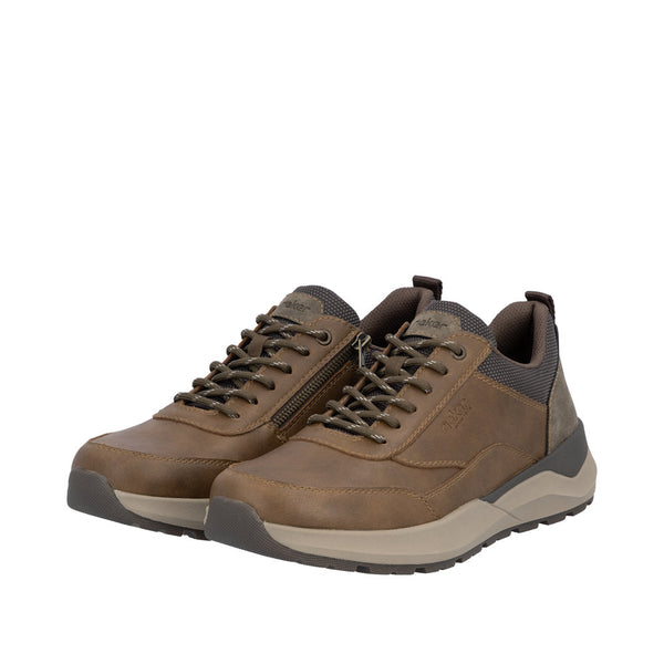 Rieker 06000-22 Mens Brown Zip & Lace Shoes