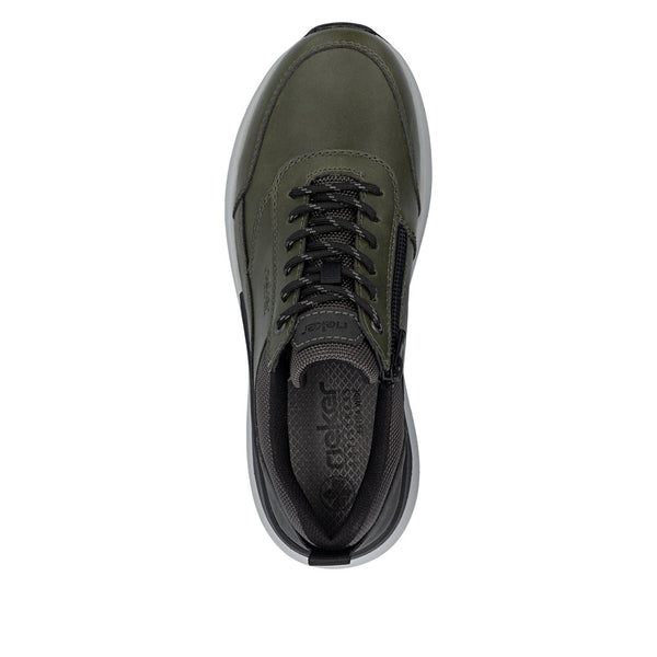 Rieker 06000-54 Mens Green Zip & Lace Shoes