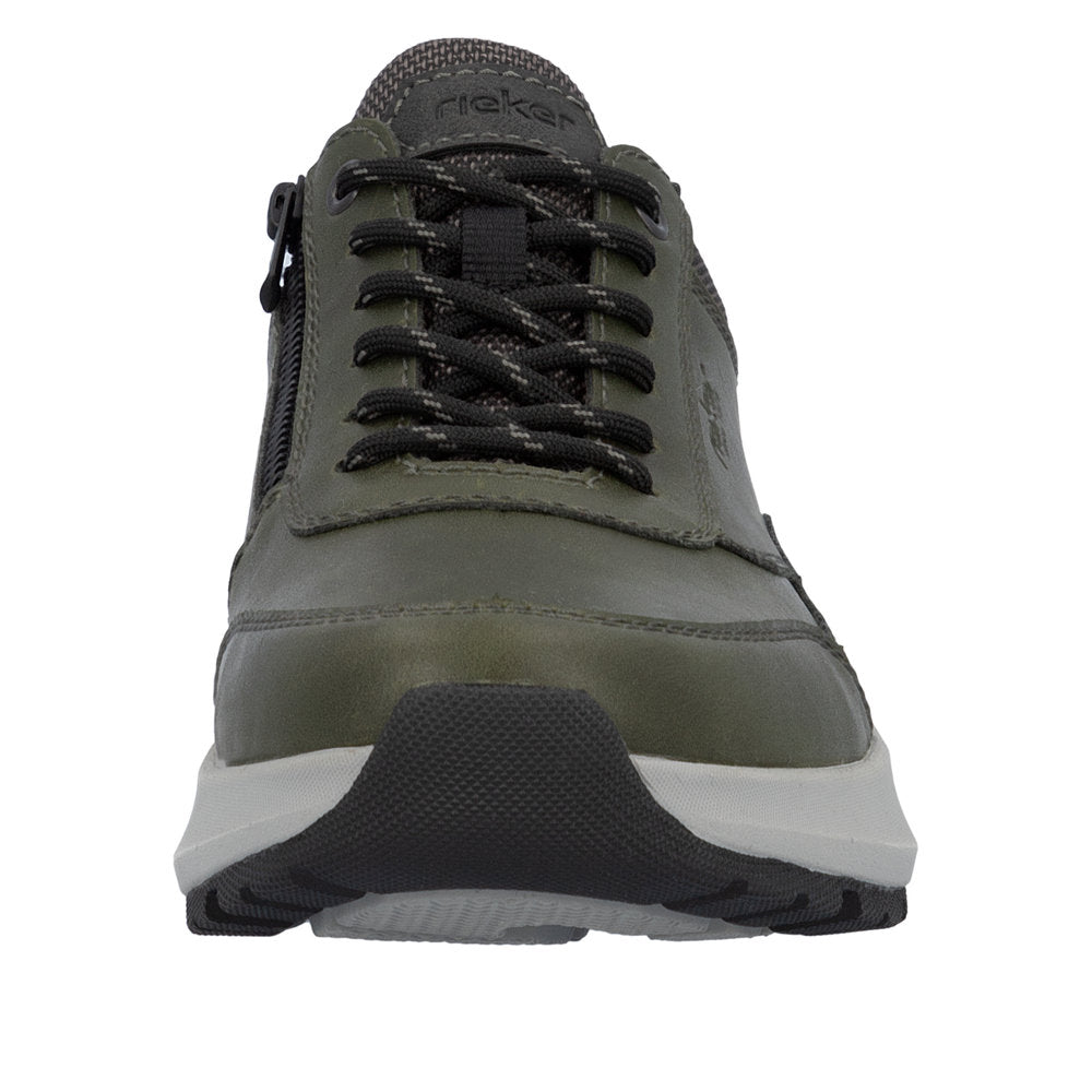 Rieker 06000-54 Mens Green Zip & Lace Shoes