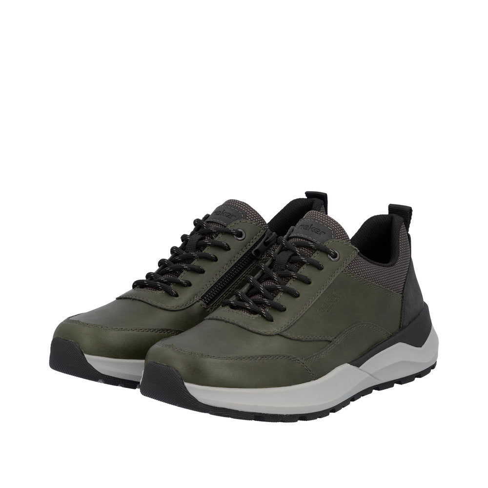 Rieker 06000-54 Mens Green Zip & Lace Shoes