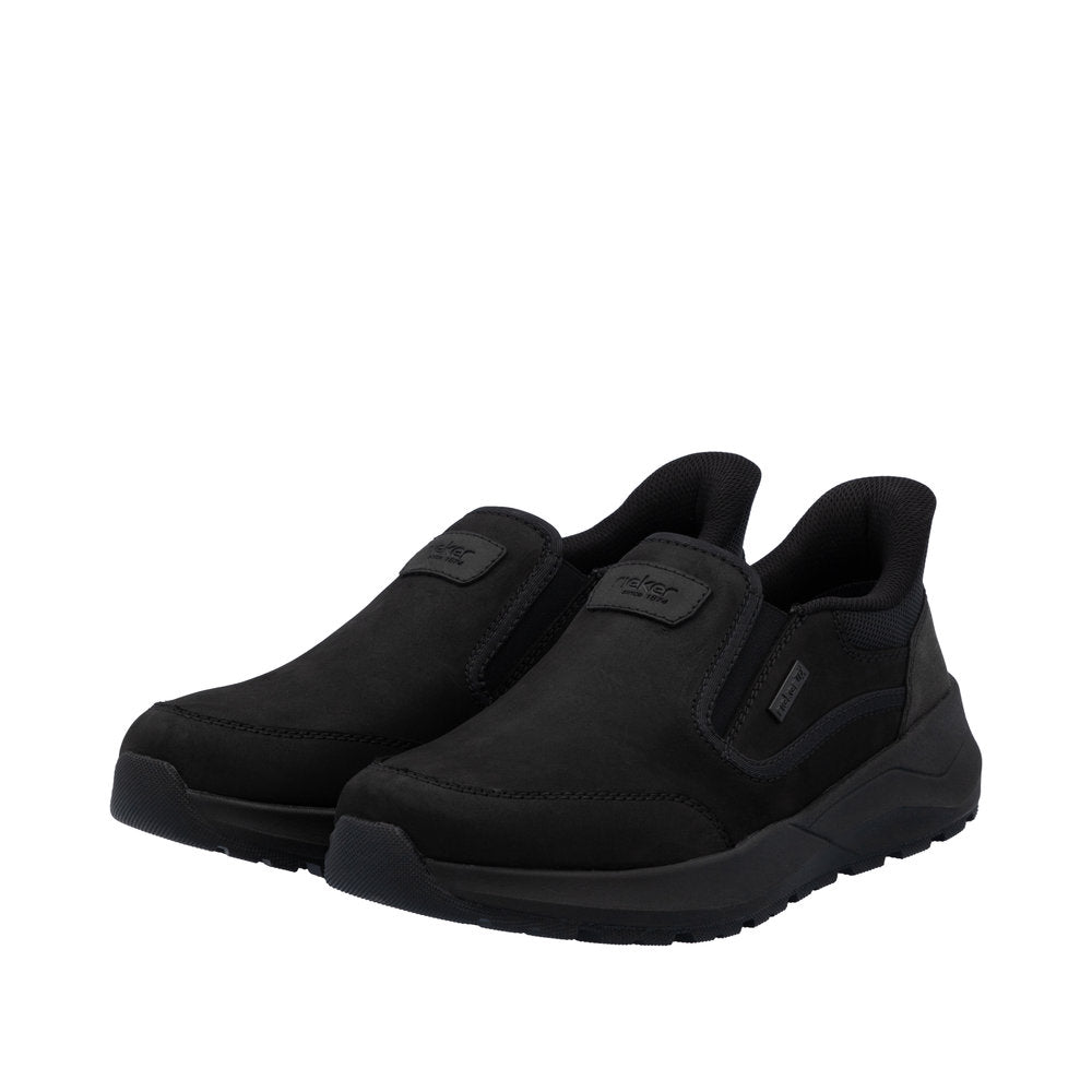 Rieker 06052-00 Ready2Go Mens Black Suede Water Resistant Slip On Shoes