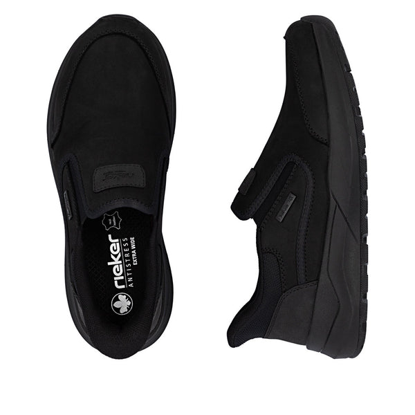Rieker 06052-00 Ready2Go Mens Black Suede Water Resistant Slip On Shoes