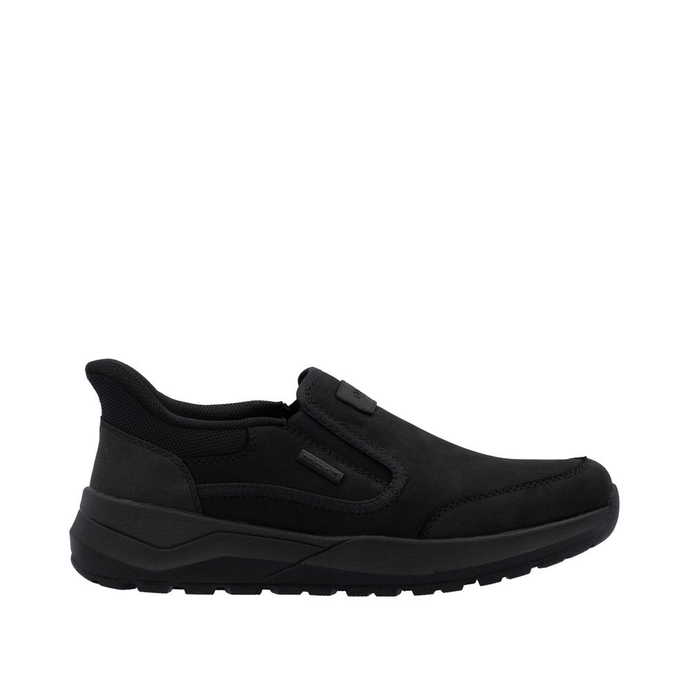 Rieker 06052-00 Ready2Go Mens Black Suede Water Resistant Slip On Shoes
