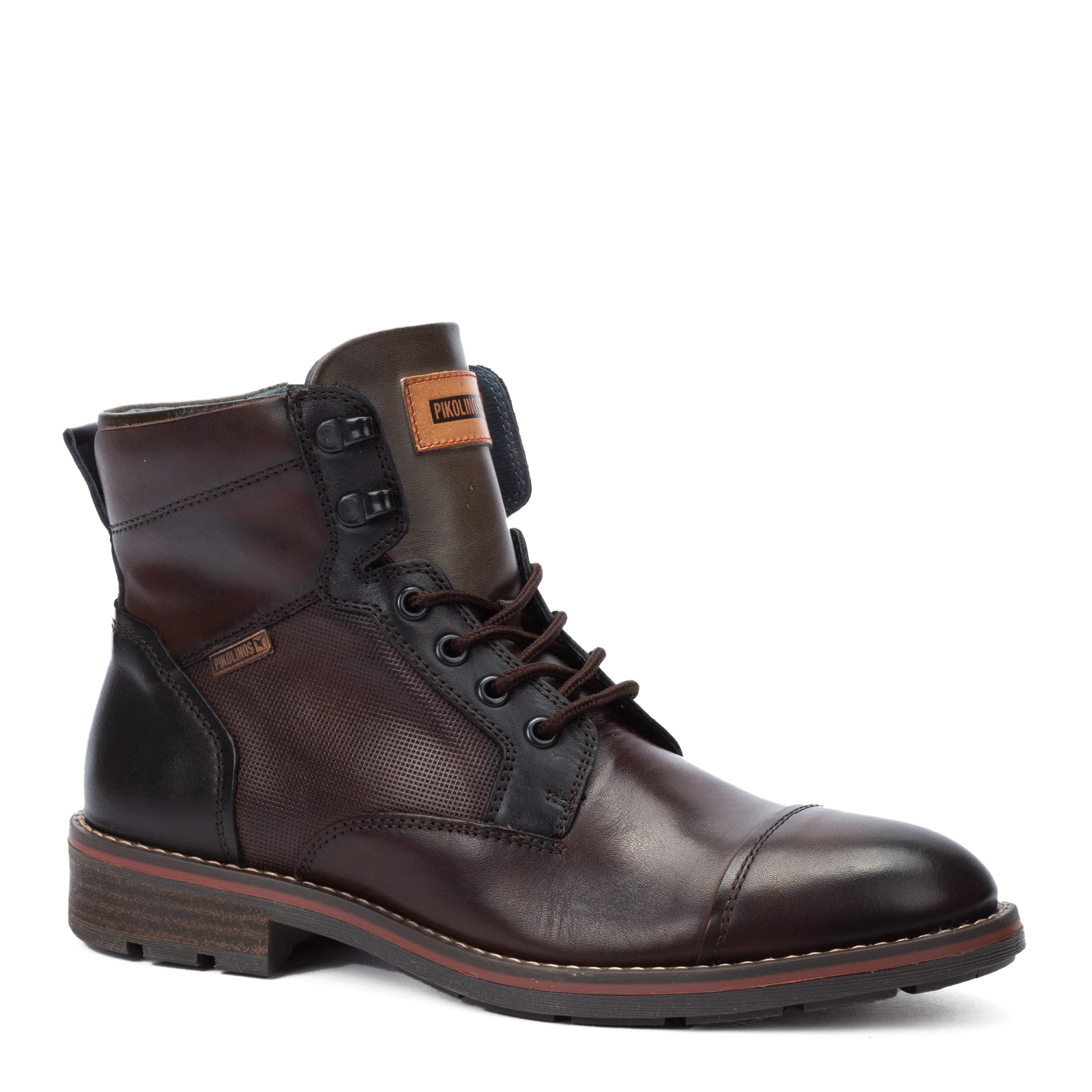 Pikolinos York M2M-8156C1 Mens Olmo Grey Leather Zip & Lace Ankle Boots