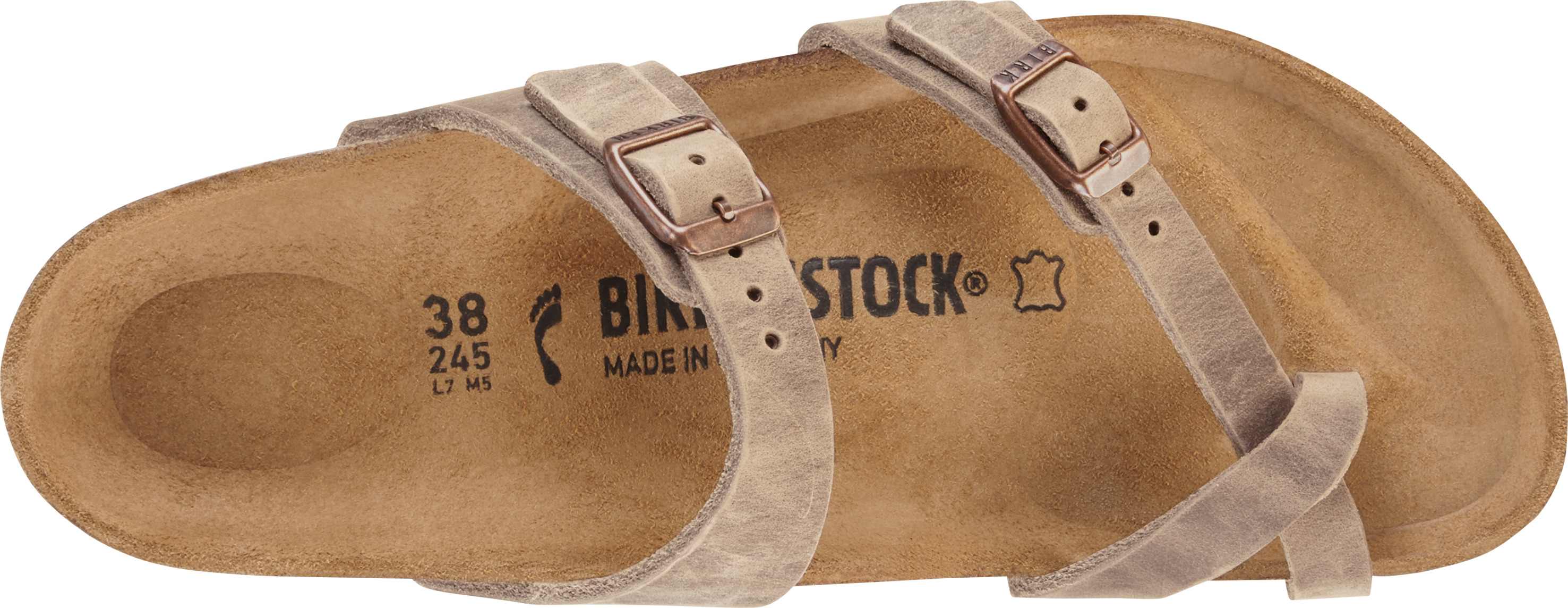 Birkenstock Mayari Oiled Ladies Tobacco Brown Leather Arch Support Buckle Sandals