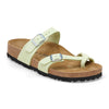 Birkenstock Mayari Leather Ladies Faded Lime Nubuck Arch Support Buckle Sandals