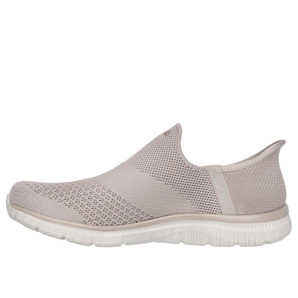 Skechers 104425 Virtue Sleek Ladies Taupe Textile Slip On Trainers