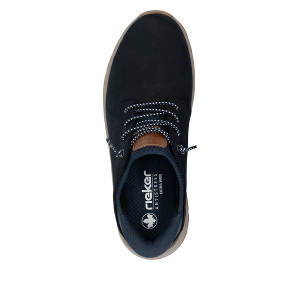 Rieker 11050-14 Ready2Go Mens Wide Blue Suede Slip On Shoes