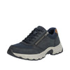 Rieker 11400-14 Bastian Mens Navy Blue Leather Zip & Lace Shoes