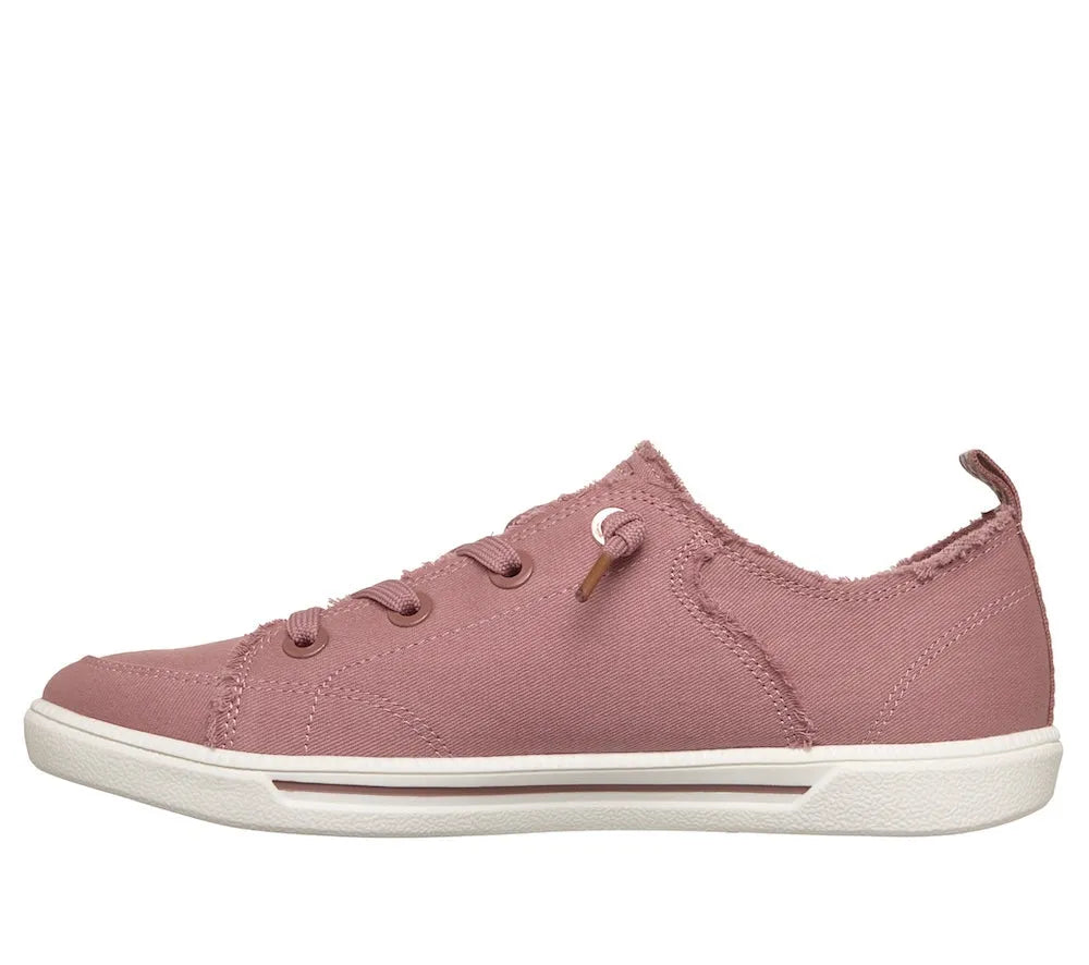 Skechers 114150 B Cute 2.0 Ladies Rose Vegan Slip-On Trainers, textile upper, casual slip-on shoes, lightweight, comfortable, stylish.