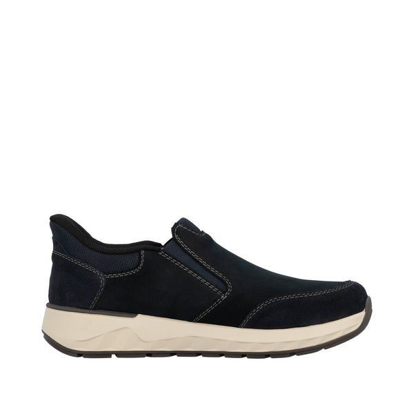 Rieker 11551-14 Ready2Go Mens Blue Suede Water Resistant Slip On Shoes