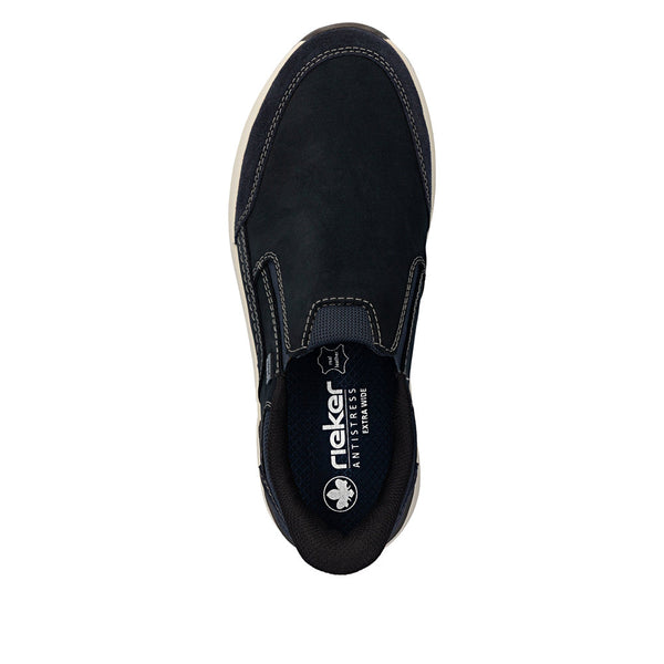 Rieker 11551-14 Ready2Go Mens Blue Suede Water Resistant Slip On Shoes