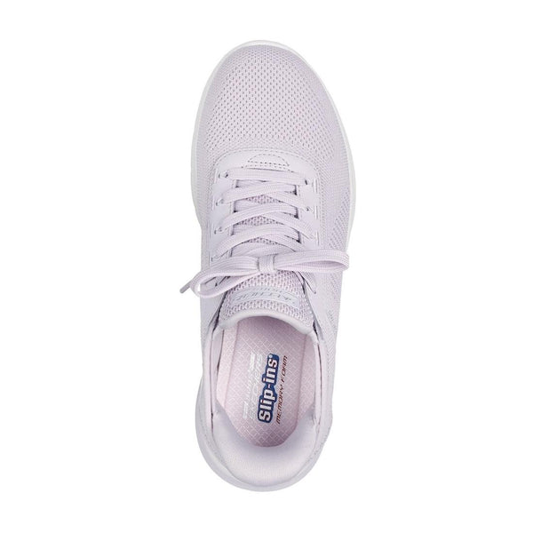 Skechers 117638 Bobs Arch Waves 2.0 Now It Ladies Lilac Textile Lace Up Trainers