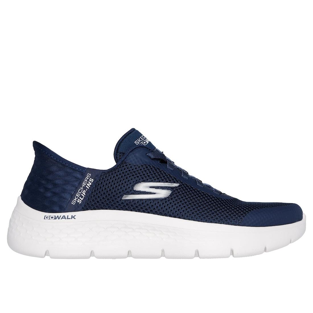 Skechers 124836 Go Walk Flex Grand Entry Ladies Navy/White Textile Slip On Trainers