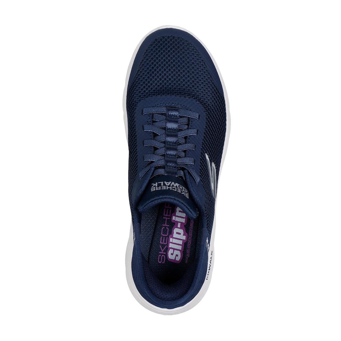 Skechers 124836 Go Walk Flex Grand Entry Ladies Navy/White Textile Slip On Trainers