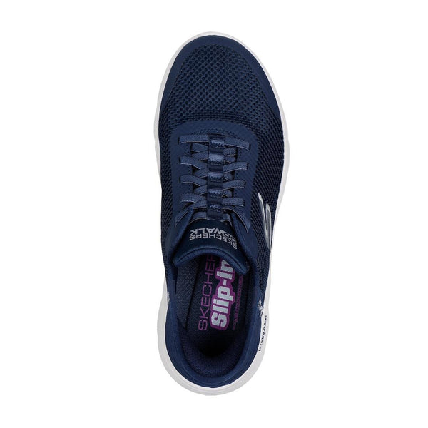 Skechers 124836 Go Walk Flex Grand Entry Ladies Navy/White Textile Slip On Trainers