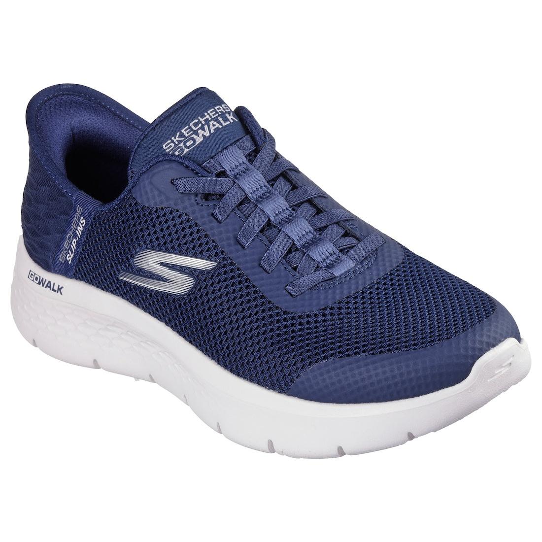 Skechers 124836 Go Walk Flex Grand Entry Ladies Navy/White Textile Slip On Trainers