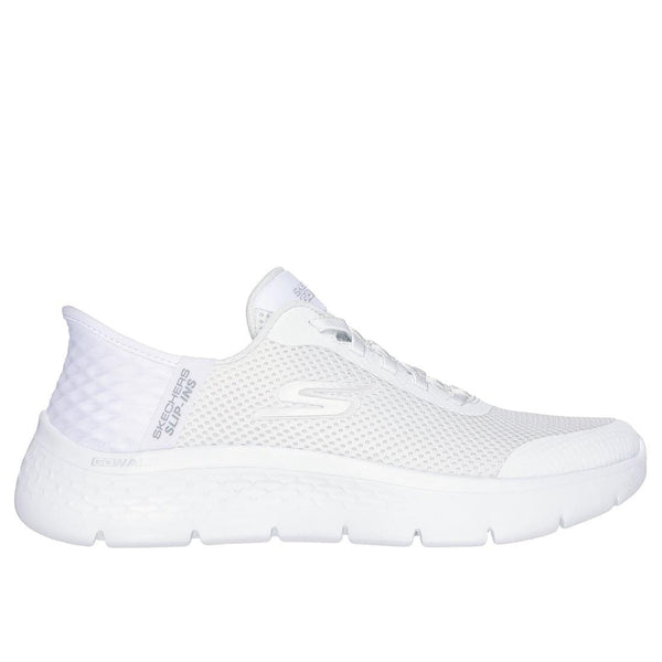 Skechers 124836 Go Walk Flex Grand Entry Ladies White Textile Slip On Trainers