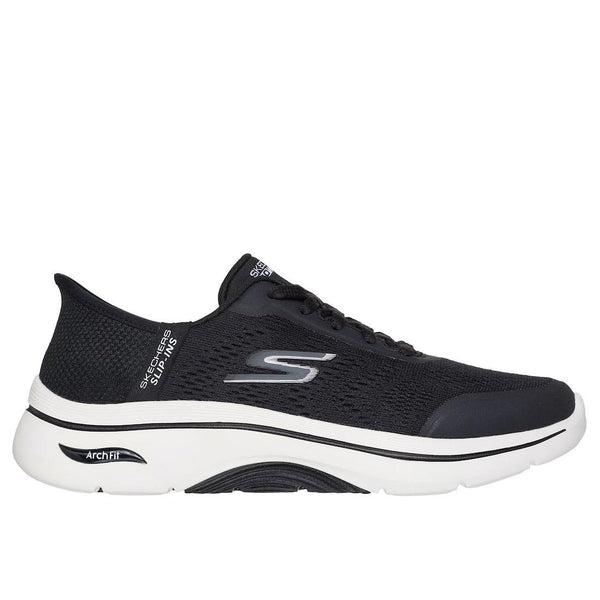 Skechers 125319 Go Walk Arch Fit 2.0 Valenc Ladies Black/White Textile Arch Support Lace Up Trainers