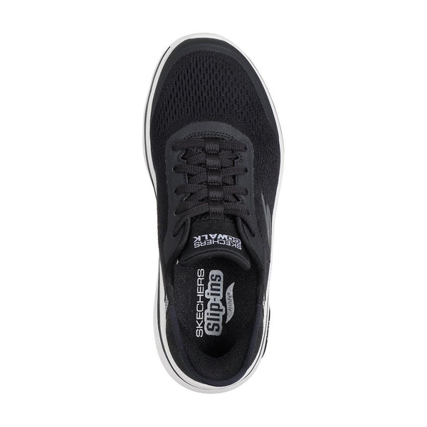Skechers 125319 Go Walk Arch Fit 2.0 Valenc Ladies Black/White Textile Arch Support Lace Up Trainers