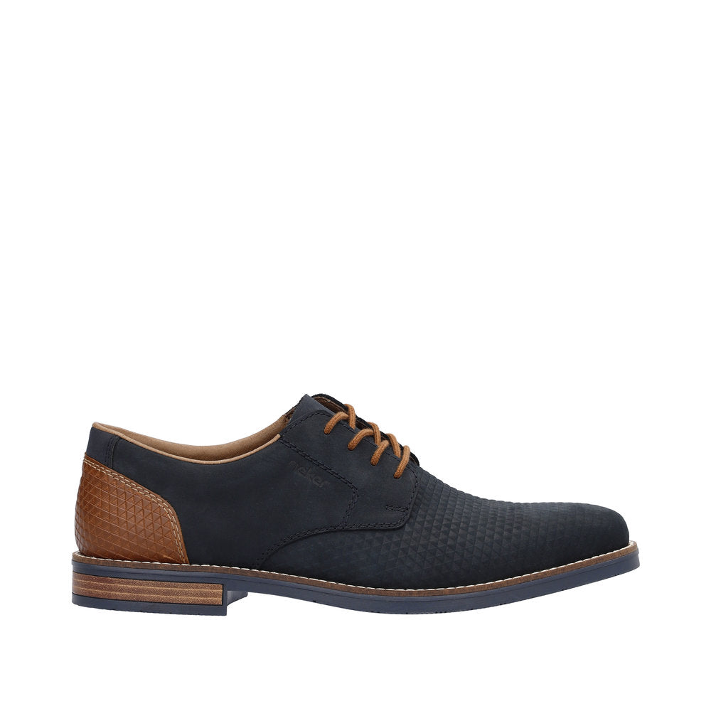Rieker 13509-14 Dimitri Mens Navy Blue Leather Lace Up Shoes