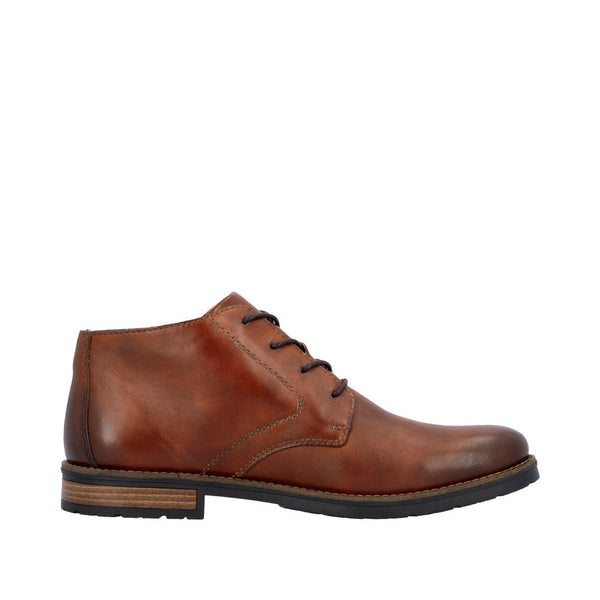 Rieker 14609-24 Mens Brown Leather Zip & Lace Chukka Boots